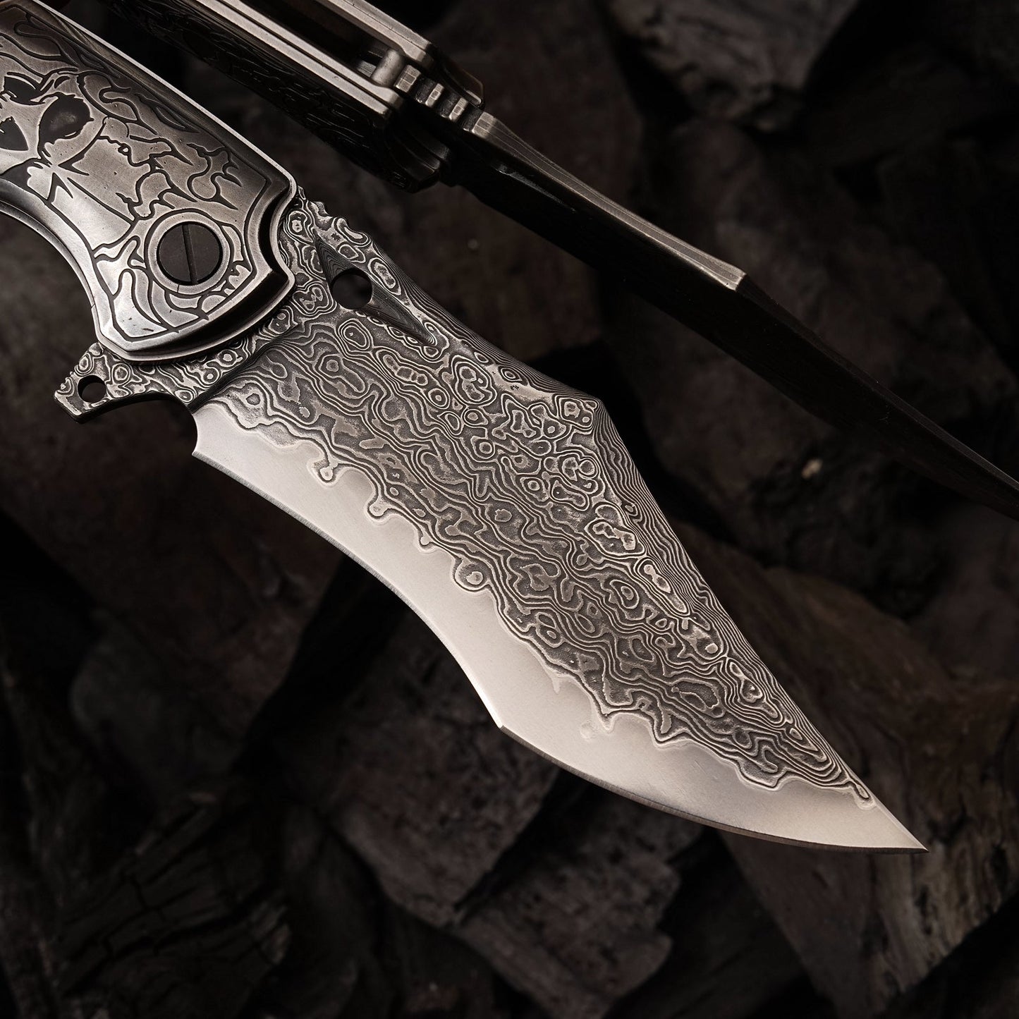 SPIRIT DEED 4.13 Inch Japanese Pocket Folding Knives,67 Layers Damascus Steel, Rosewood Handle