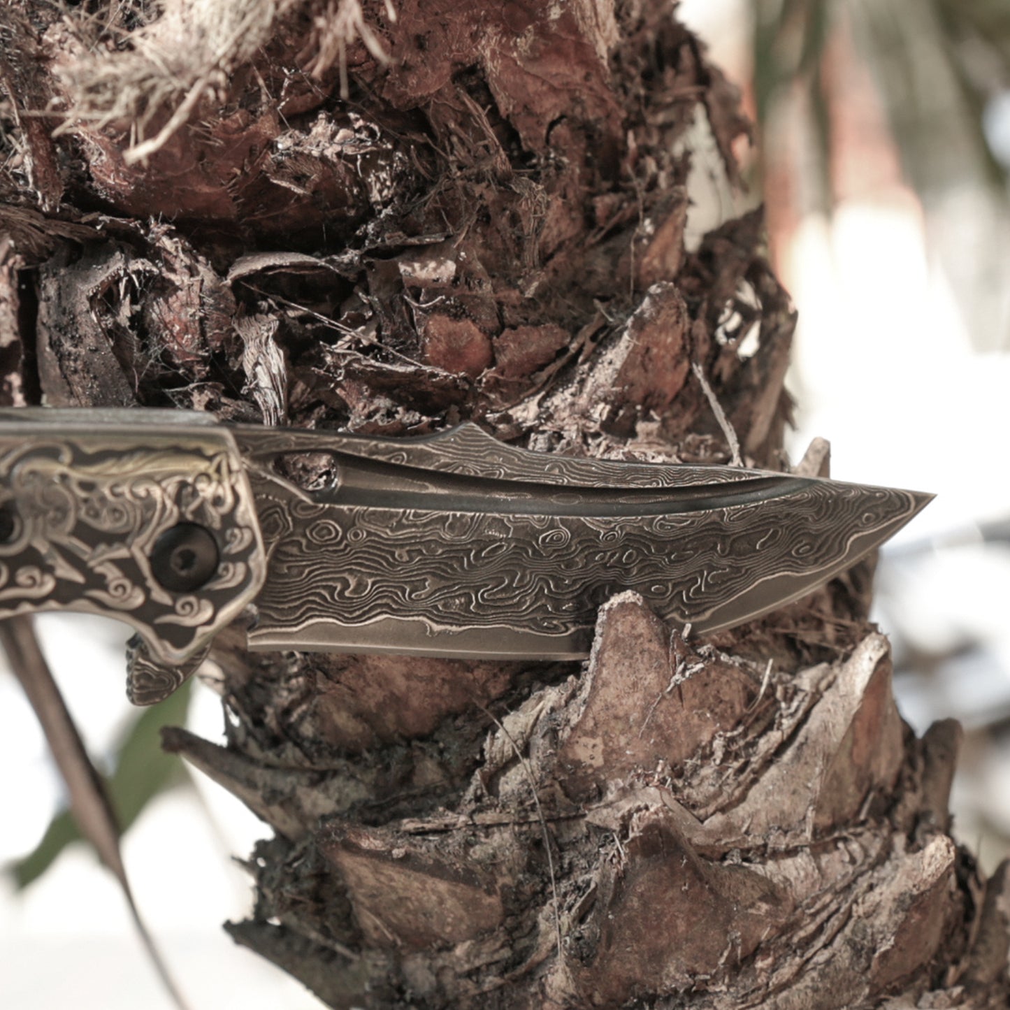 SPIRIT DEED 2.7 Inch Handmade Japanese VG10 Damascus Steel Folding Knife,Rosewood Liner Lock