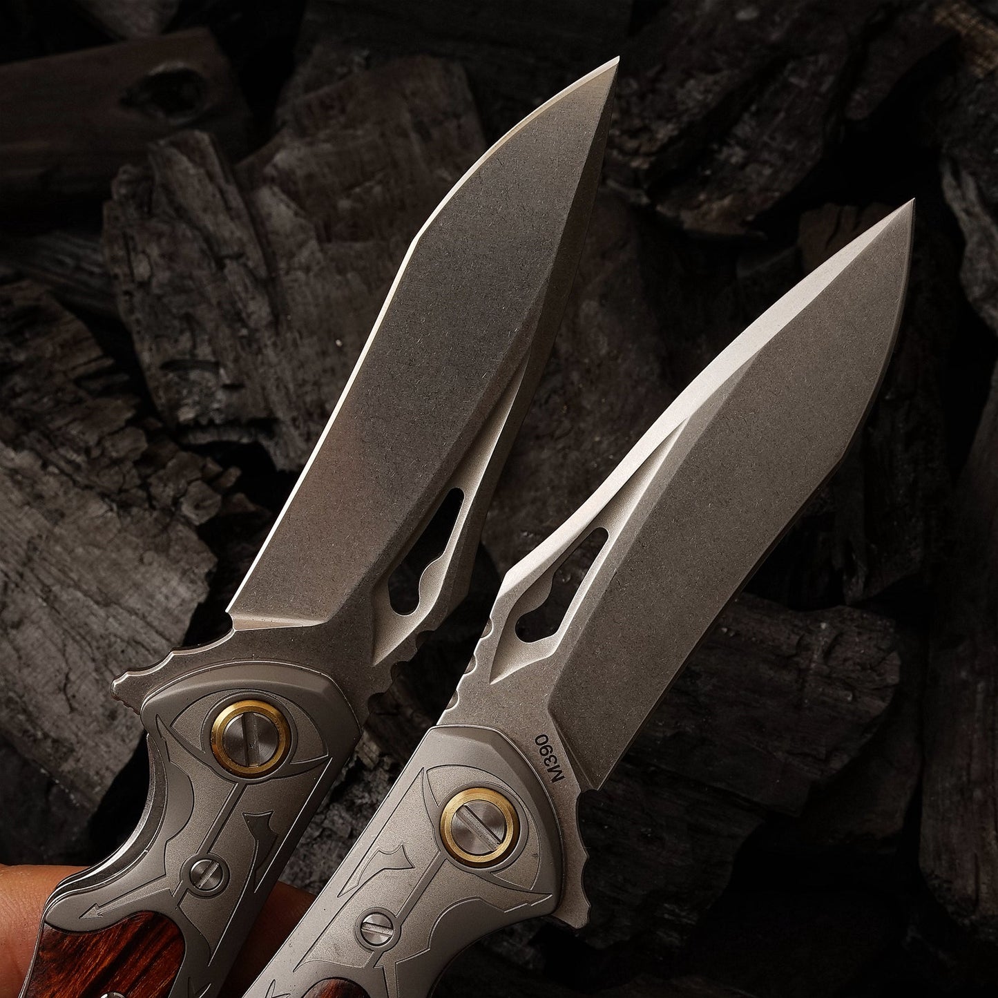 SPIRIT DEED 3.35 Inch Folding Pocket Knife,M390 Powder Steel Blade,American Desert Ironwood Handle