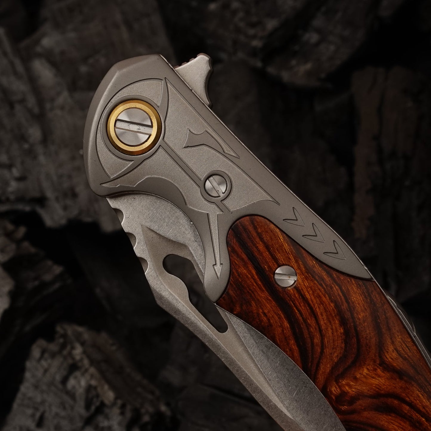 SPIRIT DEED 3.35 Inch Folding Pocket Knife,M390 Powder Steel Blade,American Desert Ironwood Handle