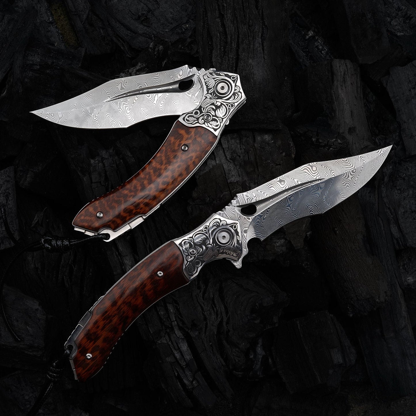 SPIRIT DEED 3.74 Inch Handmade Japanese Folding Knife, VG10 Damascus Steel ,Liner Lock, Maple Handle