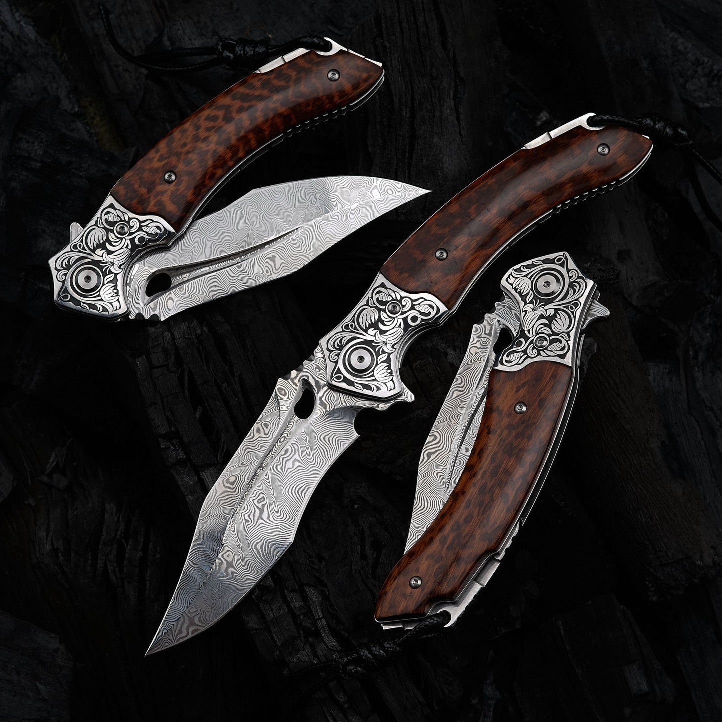 SPIRIT DEED 3.74 Inch Handmade Japanese Folding Knife, VG10 Damascus Steel ,Liner Lock, Maple Handle