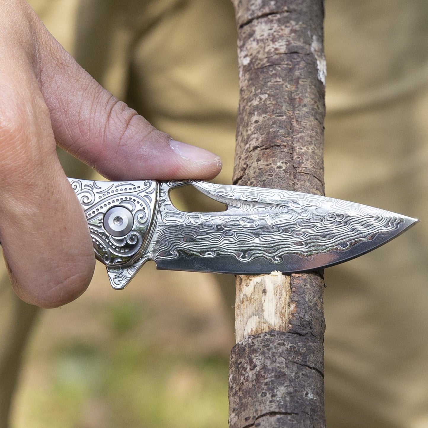 SPIRIT DEED 2.9 Inch Japanese Handmade Folding Knife with Pocket Clip,Vg10 Damascus Steel ,Leather Sheath,Rosewood Handle