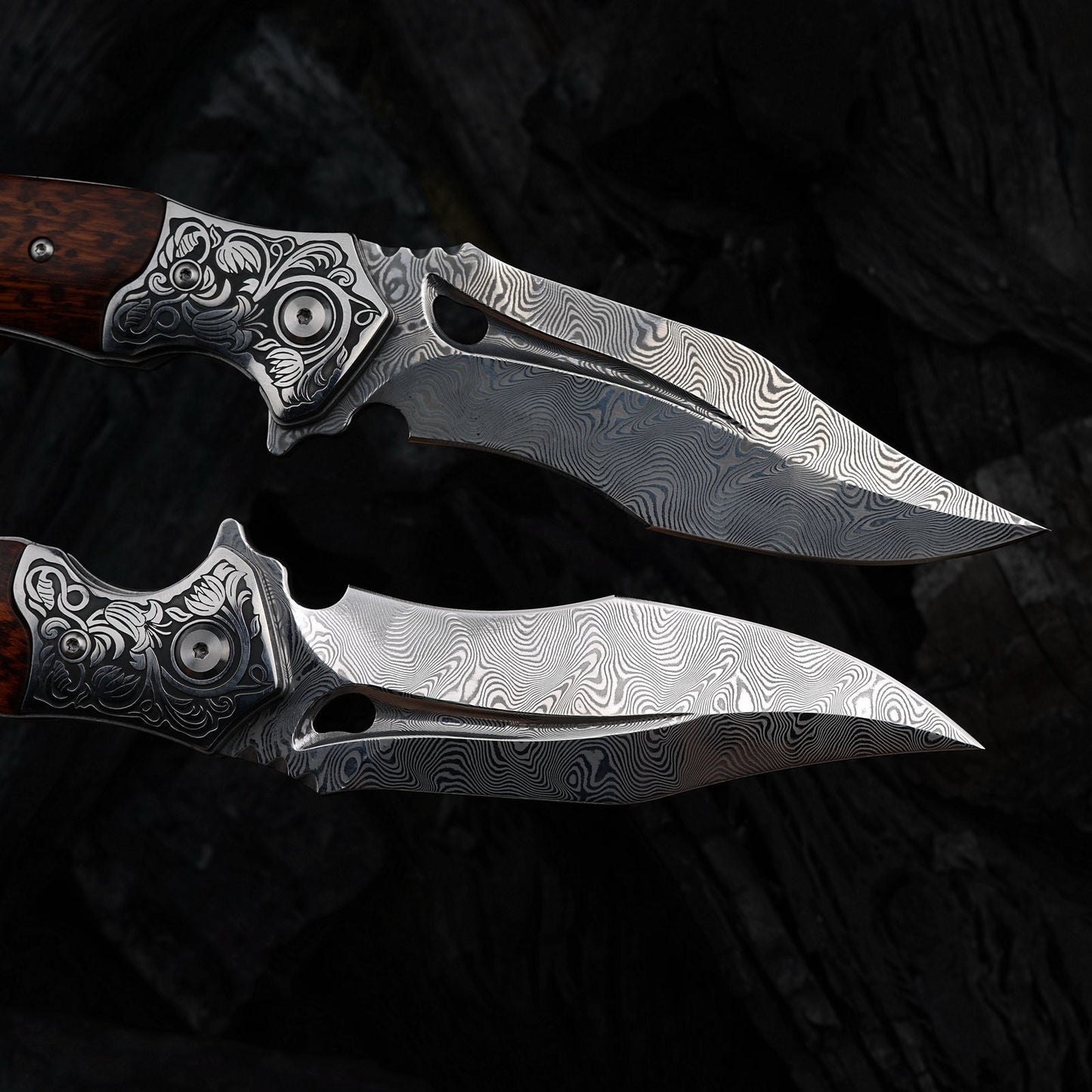 SPIRIT DEED 3.74 Inch Handmade Japanese Folding Knife, VG10 Damascus Steel ,Liner Lock, Maple Handle