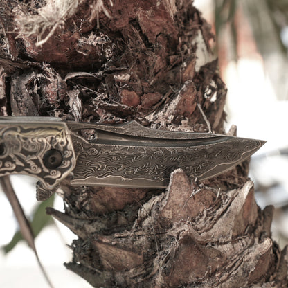 SPIRIT DEED 2.7 Inch Handmade Japanese VG10 Damascus Steel Folding Knife,Rosewood Liner Lock