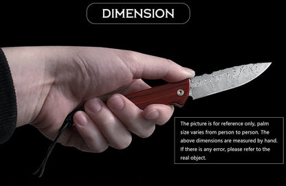 3.1 in Edc Folding Pocket Knife, D2 Tool Steel Blade, Brown G10 Handle
