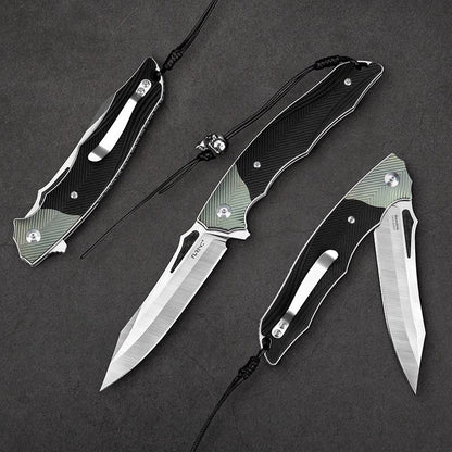 4in Handmade Folding Pocket Knife,14c28n Steel Blade,Titanium And G10 Handle,Liner Lock