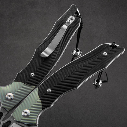 4in Handmade Folding Pocket Knife,14c28n Steel Blade,Titanium And G10 Handle,Liner Lock